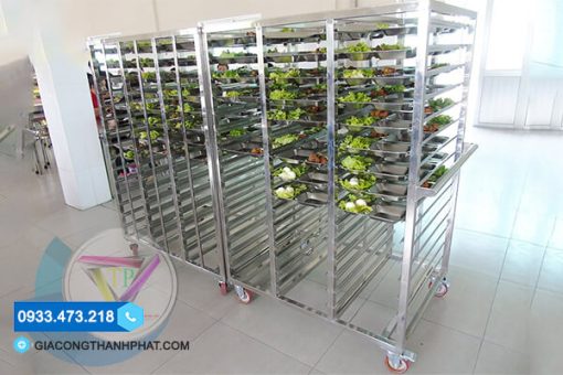 Địa chỉ cung cấp xe đẩy khay cơm inox chất lượng, giá rẻ