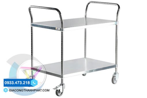 Xe đẩy 2 tầng inox