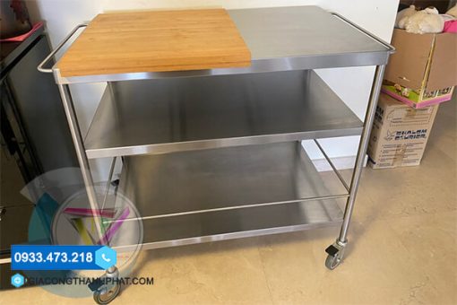 Xe đẩy 3 tầng inox giá rẻ