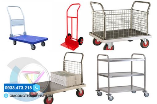 Xe đẩy hàng inox 304