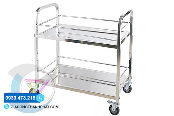 Xe đẩy inox 2 tầng giá rẻ