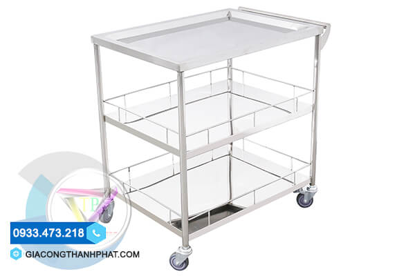 Xe đẩy inox y tế 3 tầng