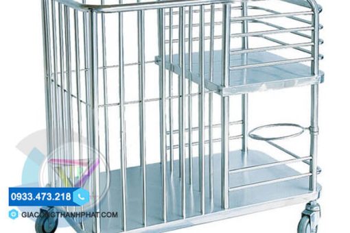 Xe đẩy inox y tế đẩy đồ vải