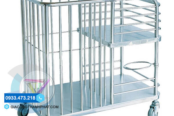 Xe đẩy inox y tế đẩy đồ vải