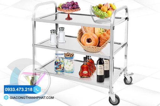 Xe Đẩy Thức Ăn Inox 304 2 Tầng, 3 Tầng Chất Lượng, Giá Tốt