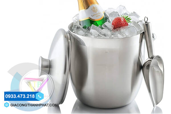 Xô đựng đá inox có nắp