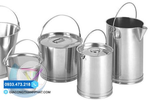 Xô Inox Có Nắp Đậy, Có Quai Xách, Kích Thước Đa Dạng