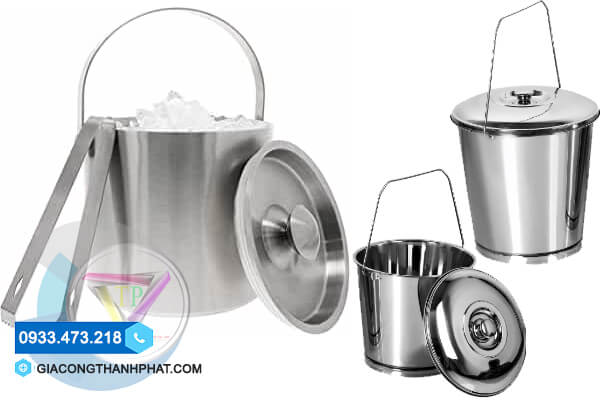 Xô inox có nắp đậy chất lượng