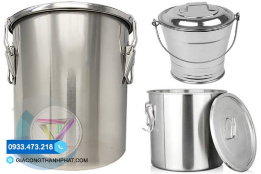 Xô inox có nắp đậy giá rẻ