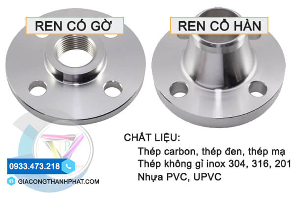 Các loại mặt bích nối ren ph�?biến