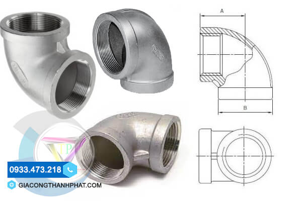 Bản vẽ kích thước co ren inox