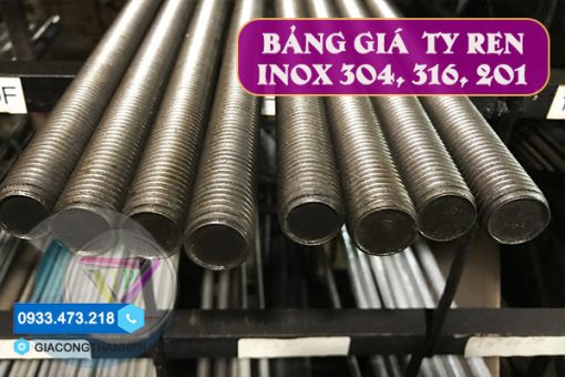 Ty Ren Inox | Bảng Báo Giá Ty Ren Inox 304, 316, 201