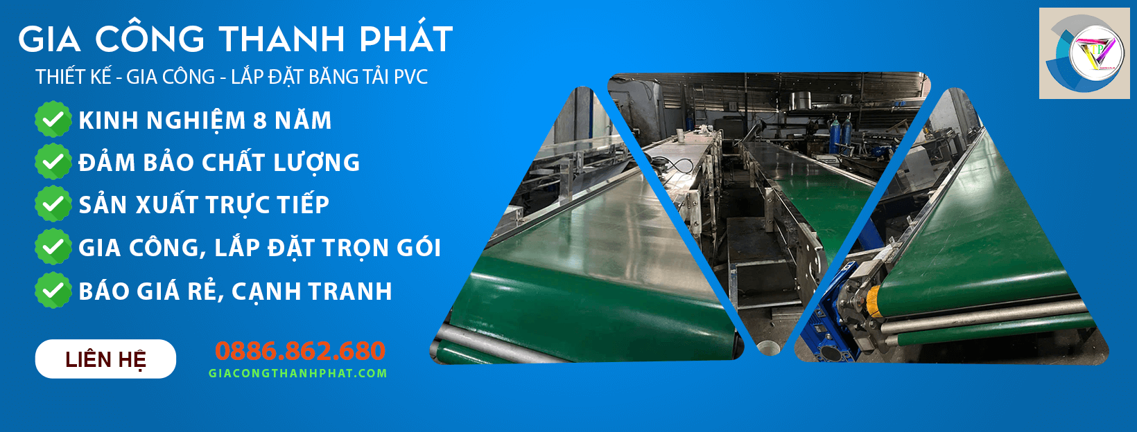 Gia công, sản xuất băng tải PVC